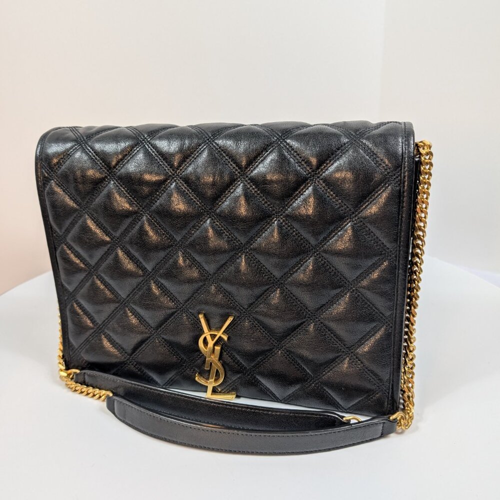 Saint Laurent YSL Black Nolita Medium Quilted Calfskin Shoulder Bag